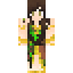 Elegant young girl with dark brown hair and gold streaks — Skin pública de la comunidad