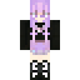 Lavender-Haired Anime Girl in Black Hoodie — Skin pública de la comunidad