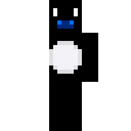Kleiner schwarz-weißer Pixel-Charakter mit roten und blauen Augen — Skin pública de la comunidad