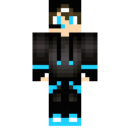 Modern YouTuber-Style Character in Black Lightning Hoodie — Skin pública de la comunidad