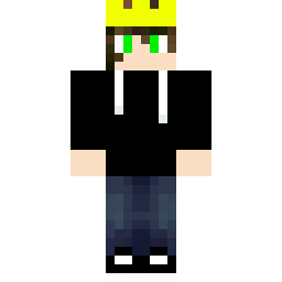 Black Hoodie with Green Eyes and Crown — Skin pública de la comunidad