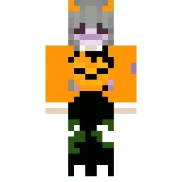 Green-Haired Demon in Orange Pumpkin Hoodie — Skin pública de la comunidad