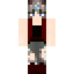 Ash-Haired Character with Red Streaks and Black Cracks — コミュニティの公開スキン