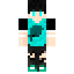 Anime Boy with Teal Crown and Open Black Shirt — Публичный скин сообщества