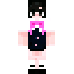 Chica anime con cabello bob negro y vestido azul marino — Public community skin