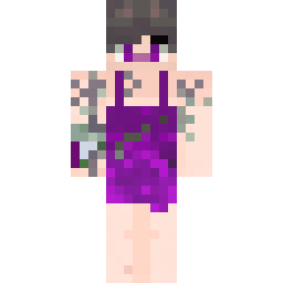 Purple Cottagecore Minecraft Skin with 3D Vines — 公开社区作品