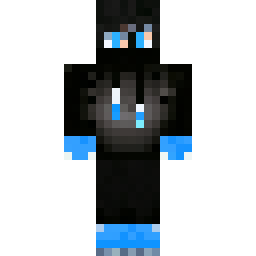 Blue-Accent Black Ninja Hoodie Skin — 公开社区作品